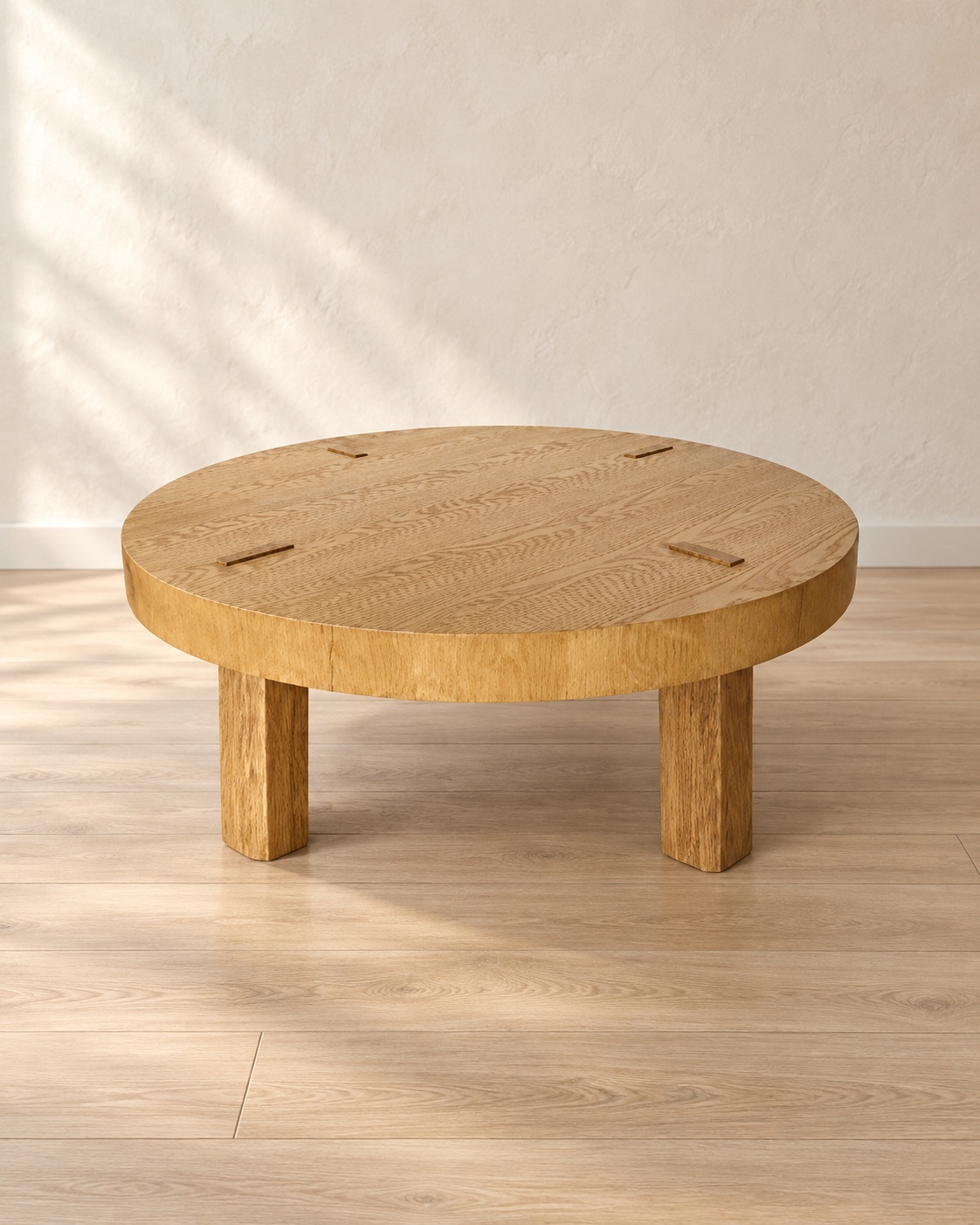 Round Solid-Oak Coffee Table — hero