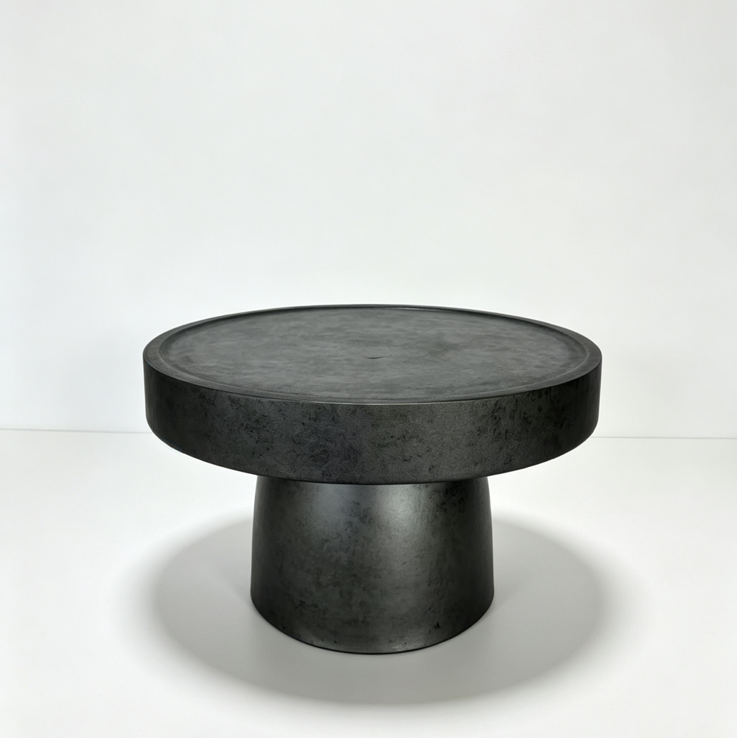 Charcoal Pedestal Side Table